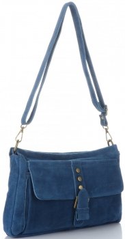 GEANȚĂ DIN PIELE tip poștaș Vittoria Gotti denim V71014
