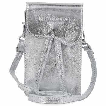 GEANȚĂ DIN PIELE universală Vittoria Gotti argint V6256C