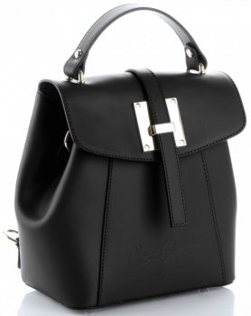 GEANȚĂ DIN PIELE rucsac Vittoria Gotti negru V3199