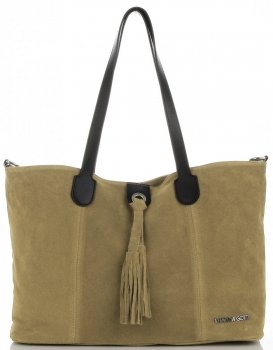 GEANȚĂ DIN PIELE shopper bag Vittoria Gotti verde V3076
