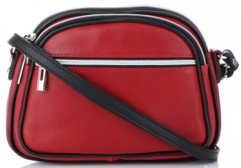 GEANȚĂ DIN PIELE tip poștaș Genuine Leather roșu 5100