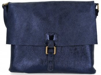 GEANȚĂ DIN PIELE tip poștaș Vittoria Gotti bleumarin V05721gr2