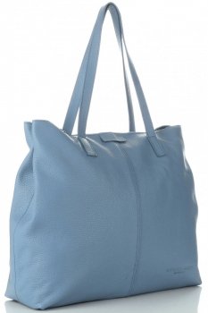 GEANȚĂ DIN PIELE shopper bag Vittoria Gotti albastru V5705