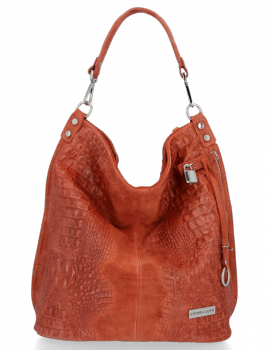 GEANȚĂ DIN PIELE shopper bag Vittoria Gotti cărămiziu V898