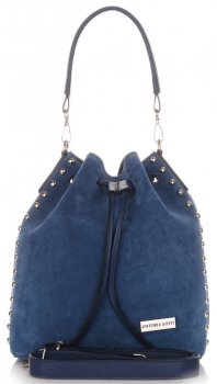 GEANȚĂ DIN PIELE shopper bag Vittoria Gotti denim V3020