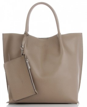 GEANȚĂ DIN PIELE shopper bag Vittoria Gotti maro pământiu V355