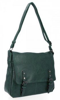 GEANȚĂ DE DAMĂ tip poștaș BEE BAG verde de sticlă 1502L36BB