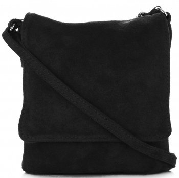 GEANȚĂ DIN PIELE tip poștaș Vittoria Gotti negru V401