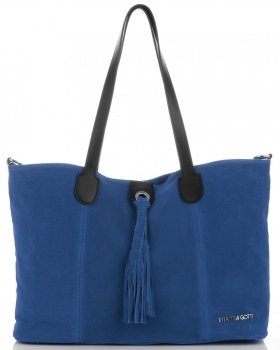 GEANȚĂ DIN PIELE shopper bag Vittoria Gotti denim V3076