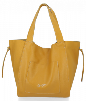 GEANȚĂ DIN PIELE shopper bag Vittoria Gotti muştar P29