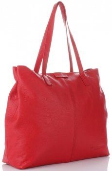 GEANȚĂ DIN PIELE shopper bag Vittoria Gotti roșu V5705