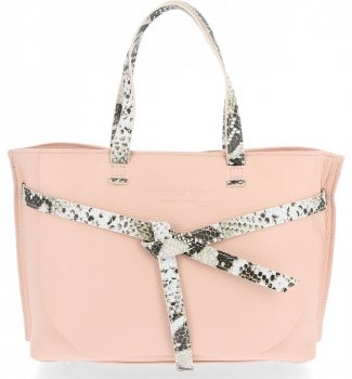GEANȚĂ DIN PIELE shopper bag Vittoria Gotti roz de pudră V5635