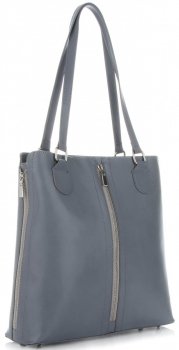 GEANȚĂ DIN PIELE clasică Genuine Leather gri deschis J6088