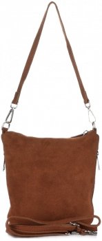 GEANȚĂ DIN PIELE tip poștaș Genuine Leather maro 85A