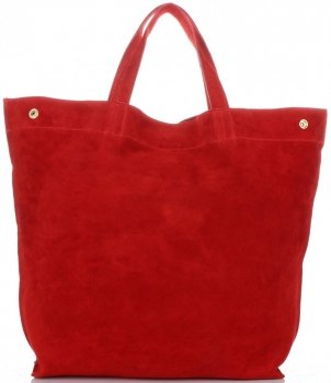 GEANȚĂ DIN PIELE shopper bag Vera Pelle roșu A19