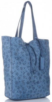 GEANȚĂ DIN PIELE shopper bag Vittoria Gotti denim VL299