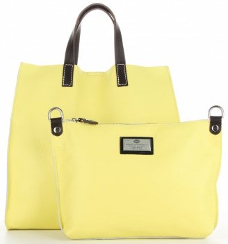 GEANȚĂ DIN PIELE universală Genuine Leather verde de limetă 691756