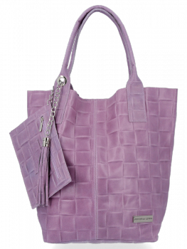 GEANȚĂ DIN PIELE shopper bag Vittoria Gotti mov B22
