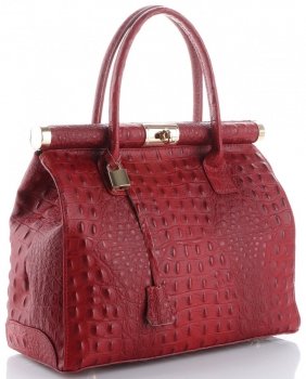 GEANȚĂ DIN PIELE cufăr Genuine Leather roșu 7727