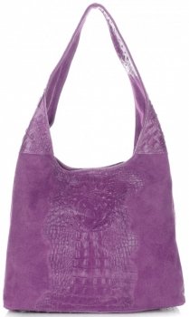 GEANȚĂ DIN PIELE shopper bag Vera Pelle mov A1