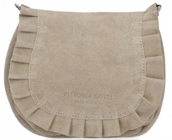 GEANȚĂ DIN PIELE tip poștaș Vittoria Gotti bej V5998