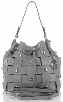 GEANȚĂ DIN PIELE shopper bag Vittoria Gotti gri V5867