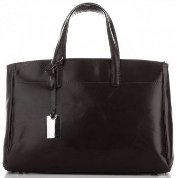 GEANȚĂ DIN PIELE cufăr Genuine Leather ciocolatiu 3239