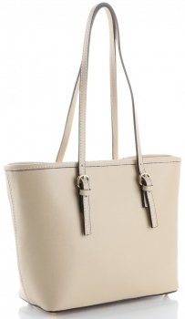 GEANȚĂ DIN PIELE clasică Genuine Leather bej 3303