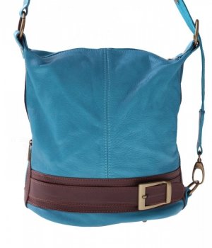 GEANȚĂ DIN PIELE rucsac Genuine Leather turcoaz 6010