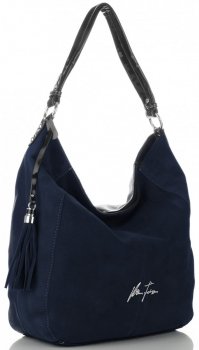 GEANȚĂ DIN PIELE universală Velina Fabbiano bleumarin VF6150