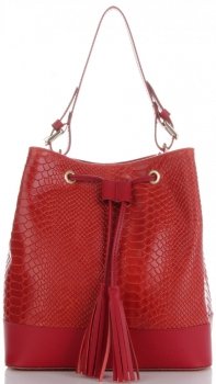 GEANȚĂ DIN PIELE shopper bag Vittoria Gotti roșu V344