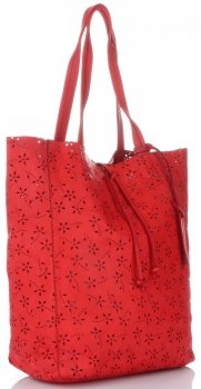 GEANȚĂ DIN PIELE shopper bag Vittoria Gotti roșu VL299