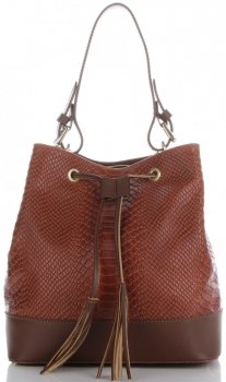 GEANȚĂ DIN PIELE shopper bag Vittoria Gotti maro V344
