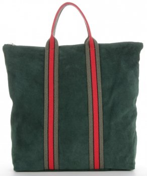 GEANȚĂ DIN PIELE shopper bag Vittoria Gotti verde de sticlă V689746