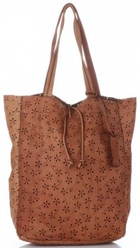GEANȚĂ DIN PIELE shopper bag Vittoria Gotti roșcat VL299