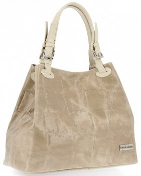 GEANȚĂ DIN PIELE shopper bag Vittoria Gotti bej V692754