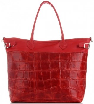 GEANȚĂ DIN PIELE shopper bag Vittoria Gotti roșu V691622