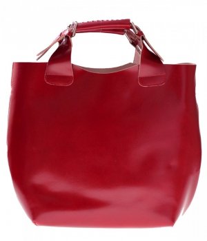 GEANȚĂ DIN PIELE shopper bag Vera Pelle roșu 854