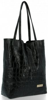 GEANȚĂ DIN PIELE shopper bag Vittoria Gotti negru V299COCO