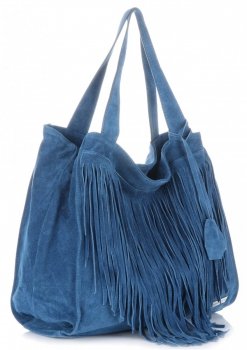 GEANȚĂ DIN PIELE shopper bag Vittoria Gotti denim V6048