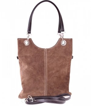 GEANȚĂ DIN PIELE tip poștaș Genuine Leather maro pământiu 222