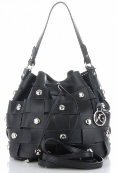 GEANȚĂ DIN PIELE shopper bag Vittoria Gotti negru V5867