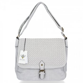 GEANȚĂ DE DAMĂ tip poștaș BEE BAG gri deschis 613-122