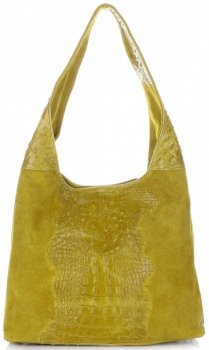 GEANȚĂ DIN PIELE shopper bag Vera Pelle galben A1