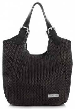 GEANȚĂ DIN PIELE shopper bag Vittoria Gotti ciocolatiu V80050