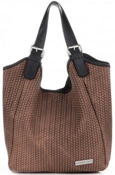 GEANȚĂ DIN PIELE shopper bag Vittoria Gotti maro pământiu V80050