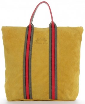 GEANȚĂ DIN PIELE shopper bag Vittoria Gotti galben V689746