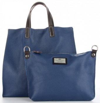 GEANȚĂ DIN PIELE universală Genuine Leather bleumarin 691756