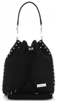 GEANȚĂ DIN PIELE shopper bag Vittoria Gotti negru V3020