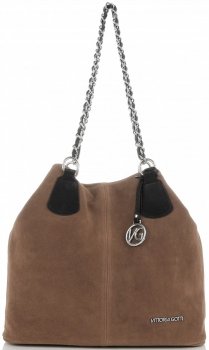 GEANȚĂ DIN PIELE shopper bag Vittoria Gotti maro V3081